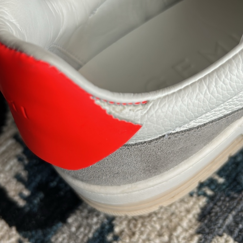 M. Gemi Men's White, Gray, Neon Orange Sneakers - Picture 6 of 7